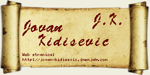Jovan Kidišević vizit kartica